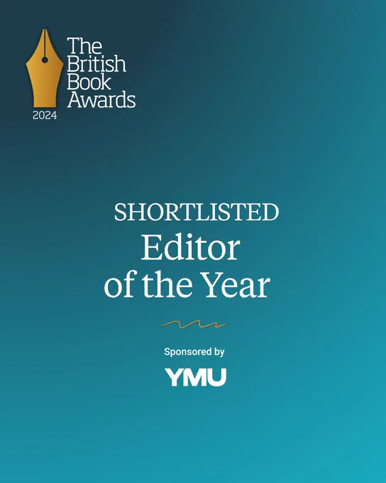 A blue background in white reads: editor of the year