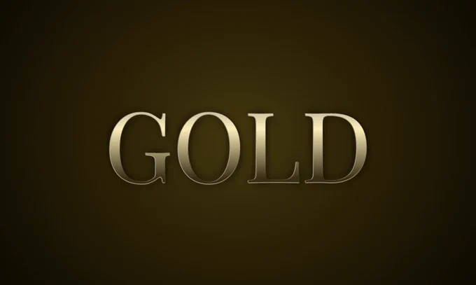 Gold looking metallic text with the word "gold"
