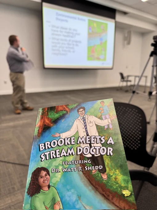 Booklet of Brooke meets a Stream Doctor in from of the presentation about the overall project. 