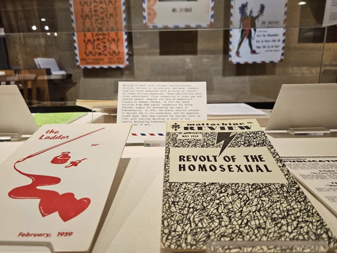 Archival materials in the new Tretter exhibit, "Dear Community"