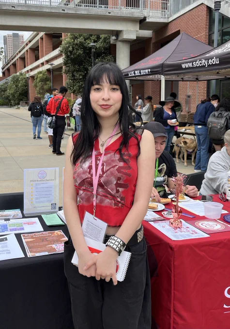 Reporter from the City Times and her colleagues visited the MSNE table to say hello.