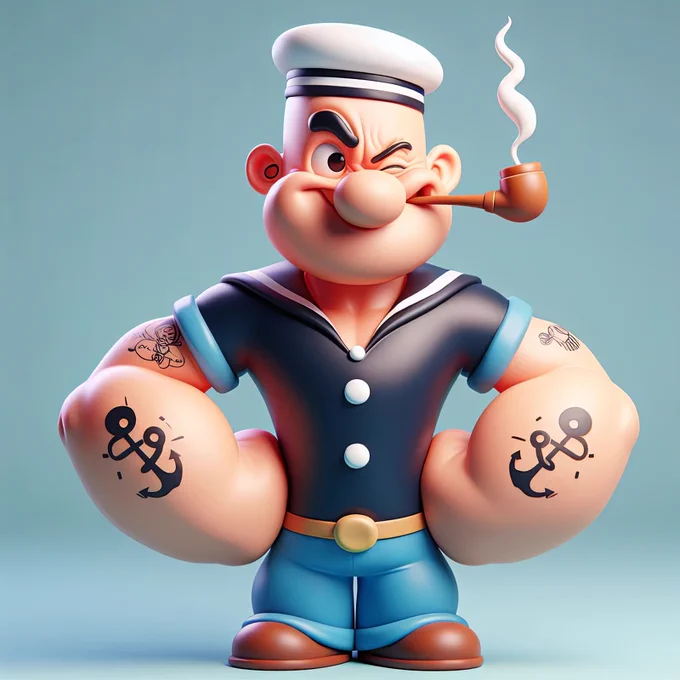 Sailors Strength A Modern 3D Tribute to a Classic Cartoon Icon