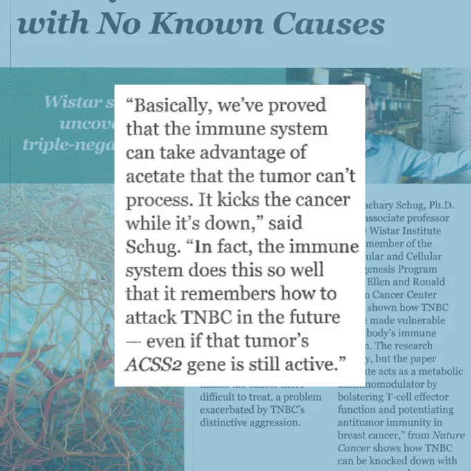 Image of Dr. Schug's quote in Wistar publication.