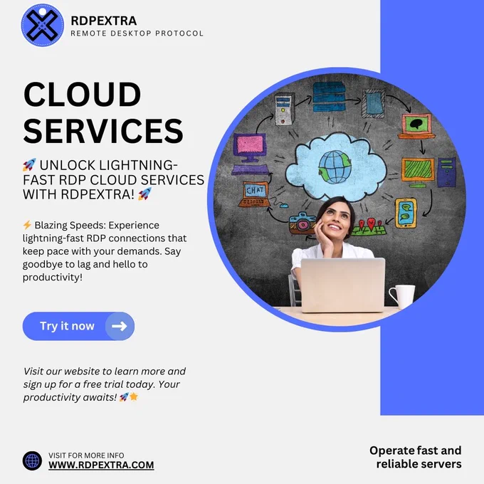 Unlock Lightning-Fast RDP Cloud Services with RDPEXTRA! 🚀

Are you tired of sluggish remote desktop connections, endless buffering, and unreliable support? Say goodbye to those frustrations because RDPEXTRA is here to revolutionize your remote desktop experience!

With RDPEXTRA, you gain access to the fastest cloud-based RDP (Remote Desktop Protocol) services on the market. Our cutting-edge infrastructure ensures seamless connectivity, lightning-fast data transfer speeds, and unparalleled reliability, all tailored to meet your business needs.

Here’s why RDPEXTRA stands out from the crowd:

⚡ Blazing Speeds: Experience lightning-fast RDP connections that keep pace with your demands. Say goodbye to lag and hello to productivity!

⏰ 24/7 Support: Need assistance at any hour of the day? Our dedicated support team is here round the clock to address your queries and ensure a smooth experience.

🔒 Robust Security: Rest easy knowing that your data is in safe hands. RDPEXTRA employs state-of
