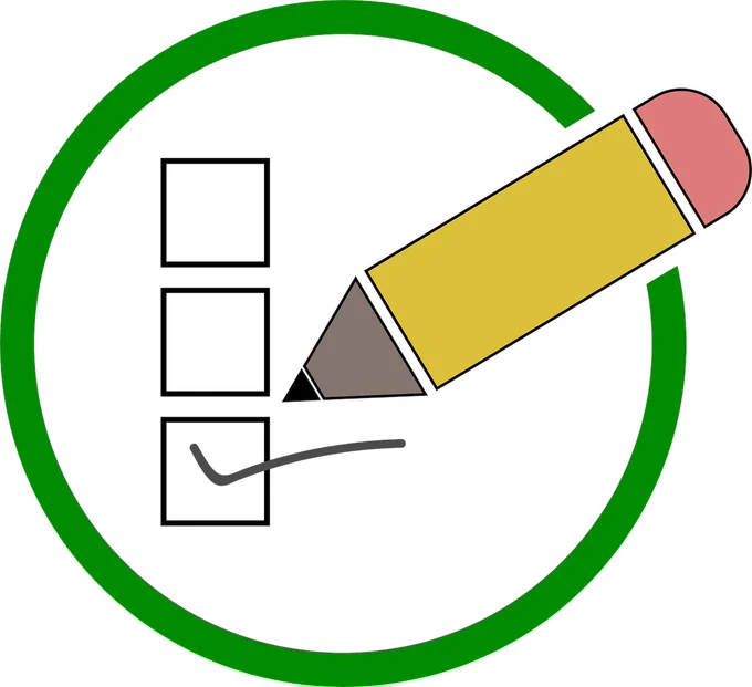 A yellow pencil ticking one out of 3 boxes. There is a green circle around the boxes. Image by Craig Clark from Pixabay