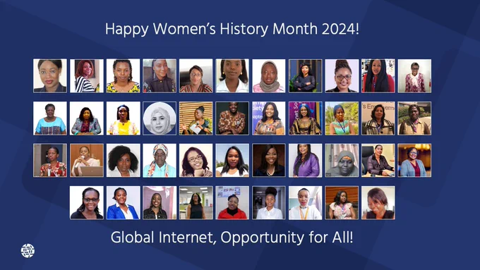 Photos of Women Leaders in the Internet Society African Chapters.