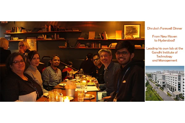 Our dinner for Dhrubajyoti Chowdhury at the Barcelona Restaurant, Spanish tapas, a favorite of his after working in Spain