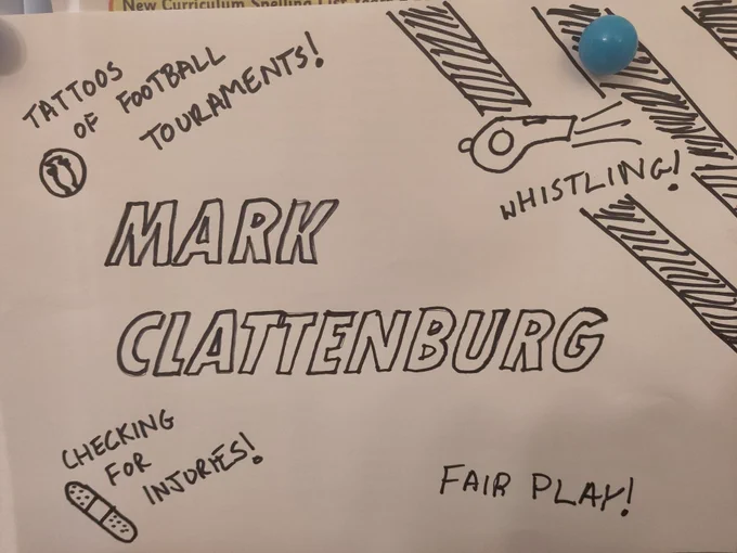 A poster celebrating Mark Clattenburg's role In Gladiators.