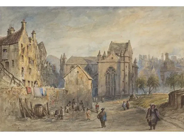 Trinity Collegiate Church, Edinburgh before it was demolished in 1848