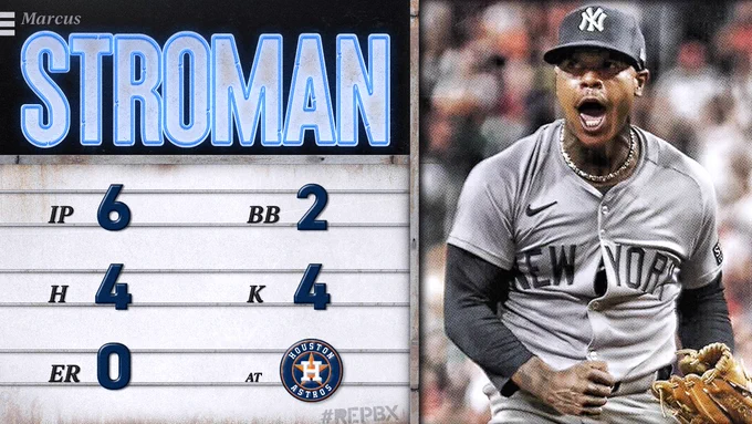 Marcus Stroman pitching line 

6 IP // 2 BB // 4 H // 4 K // 0 ER 