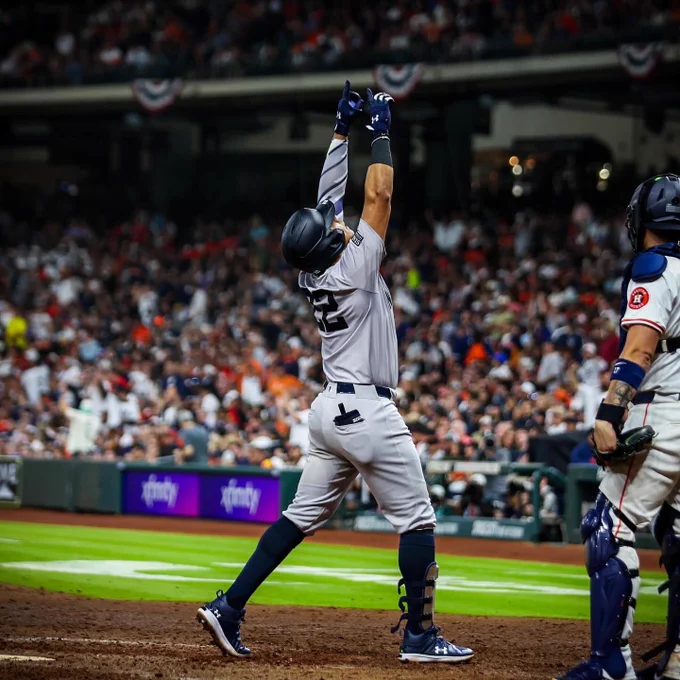 Juan Soto celebrates after hitting a go-ahead HR.