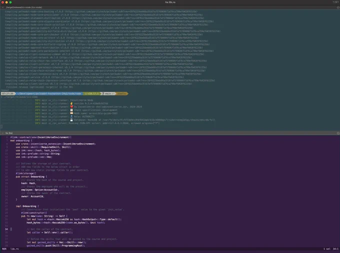 A running IncentiVerse node and an Ink! smart contract using IncentiVerse's protocol.