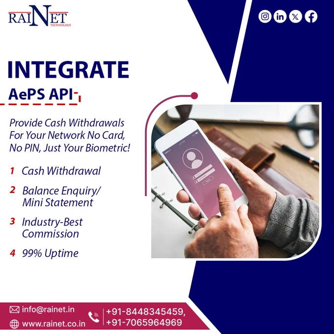 Allow your network to experience effortless cash withdrawals with our AEPS API – no card, no PIN. Enjoy secure & convenient cash withdrawals at your fingertips 

Simplify your financial transactions today!  