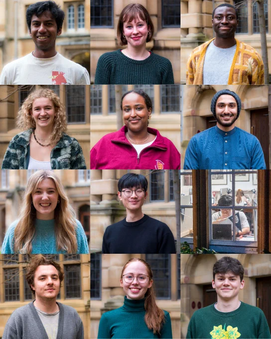 Photo collage of the Oriel College telephone campaign student callers
