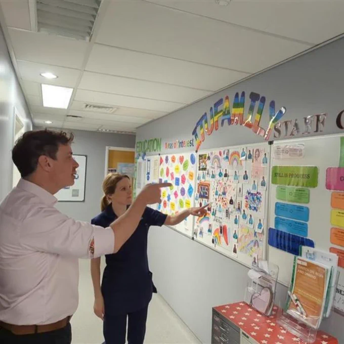 Peter Landstrom and Julie Hamilton tour the ITU at Barnet Hospital 