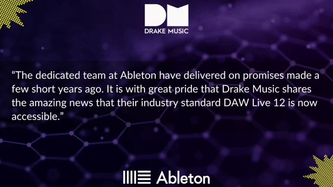 Text-heavy infographic with full description provided in text. Image has a space background with DM and Ableton logos in top and bottom centre.
