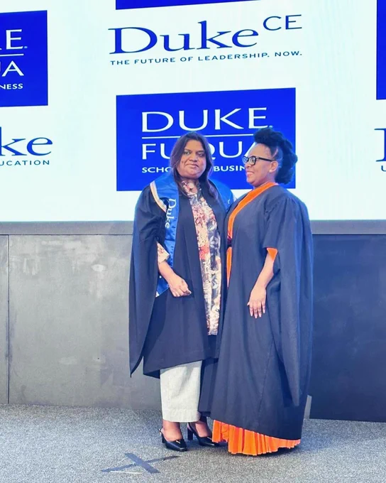 With the CEO of @Fasset at Duke University graduation on the  women executive leadership programme