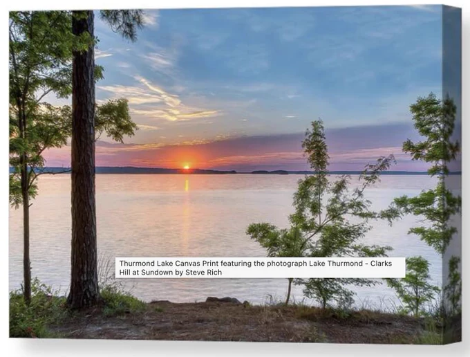 What a breathtaking evening on Lake Thurmond in South Carolina! I was lucky enough to capture this stunning image near the Clarks Hill Dam, where I used to ski as a kid. Last night was a chance to relive some of those cherished memories. Let me tell you, the sunsets on Lake Thurmond, formerly known as Clarks Hill Lake, are absolutely spectacular!

Did you know that Lake Thurmond and Dam border two states, South Carolina and Georgia, on Highway 221? It's truly a remarkable sight to see. I can't wait to come back and experience the beauty of this place all over again.