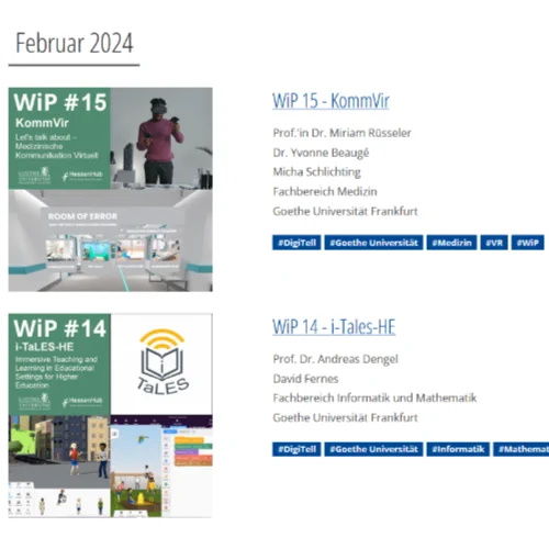 Ein Screenshot der List der WiPs 14 (i-Tales-HE) und 15 (KommVir) aus dem Februar 2024.