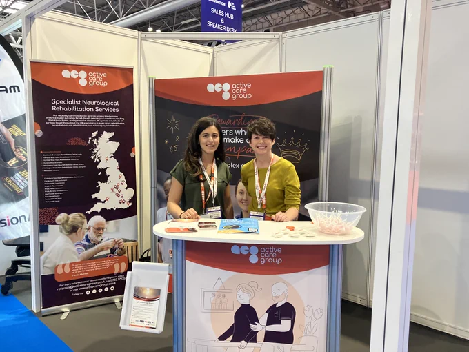 Nikki and Ashleigh at the ACG branded stand at the conference. 
