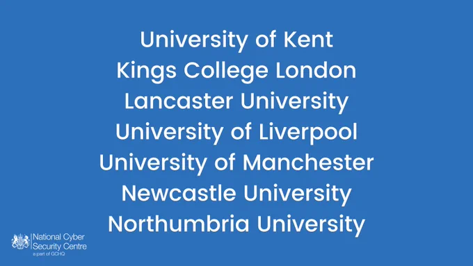 University of Kent
Kings College London
Lancaster University
University of Liverpool
University of Manchester
Newcastle University
Northumbria University
