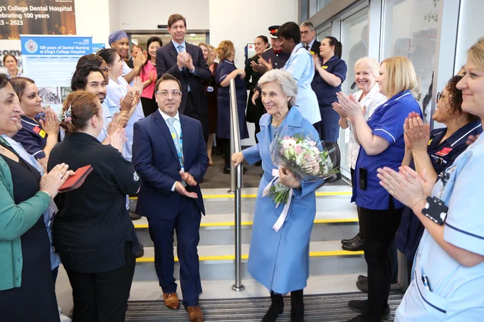 HRH The Duchess of Gloucester visited King’s College Hospital to meet staff and patients connected with the Trust’s Dental Institute on Tuesday, 19 March 2024.