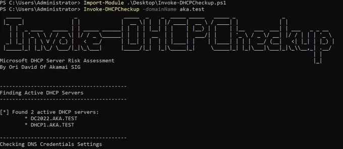 Identifying a DHCP server installed on a DC using Invoke-DHCPCheckup