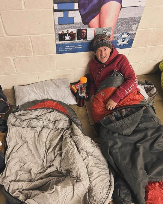 Richard in his sleeping bag.