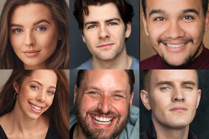 A photo displaying six headshots of performers