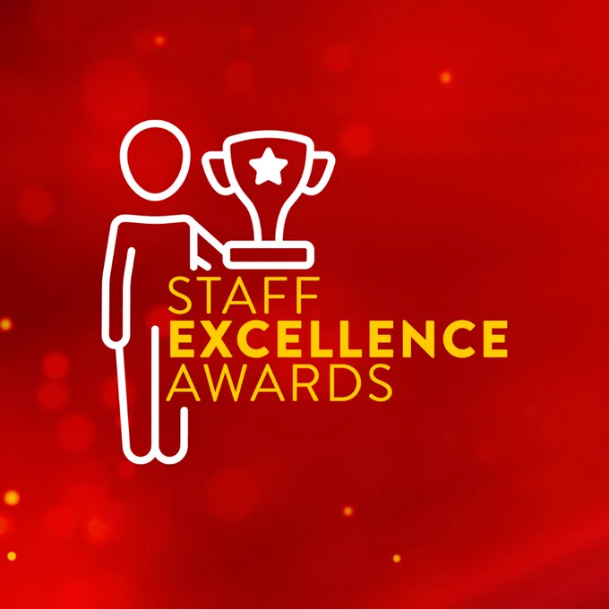 Image shows a red tile with the text:

STAFF EXCELLENCE AWARDS