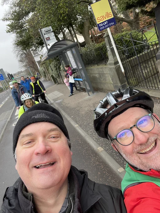 Selfie of Chas Booth with Nigel Bagshaw at the launch of the City Centre West East link.