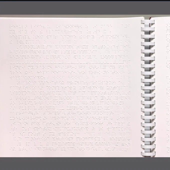 Screen shot of a page of embossed braille.
