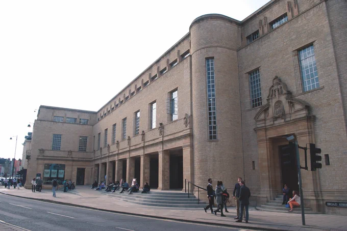 A view of the Weston Library from the outside.