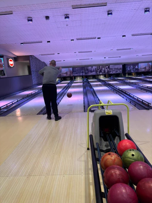 Martin bowling. 