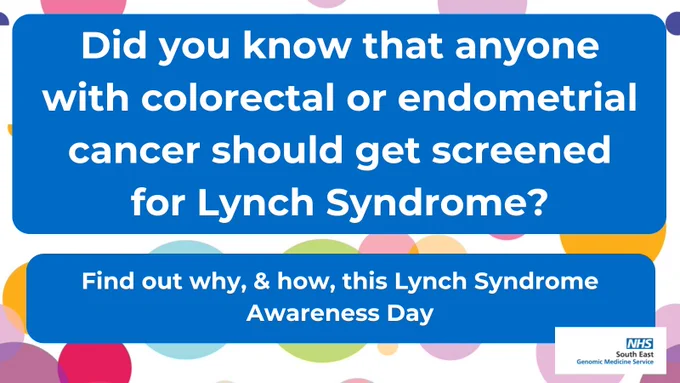 Did you know that everyone diagnosed with bowel or endometrial cancer should get screened for Lynch Syndrome?
