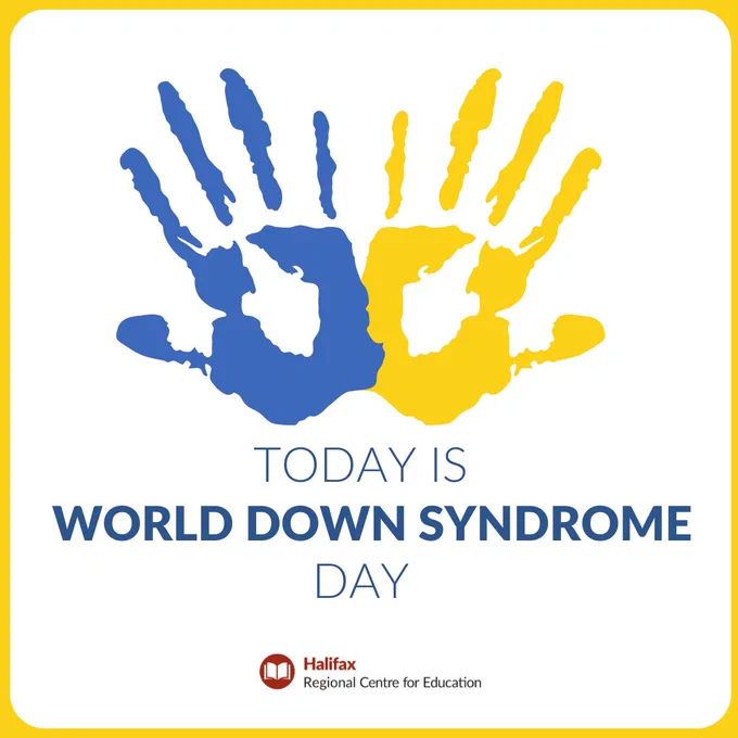An image of two hand prints, one blue and one yellow
