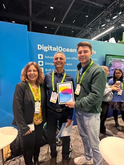 Here are the Zasti.AI cofounders with their prize & Paperspace rep Evan Hamilton.