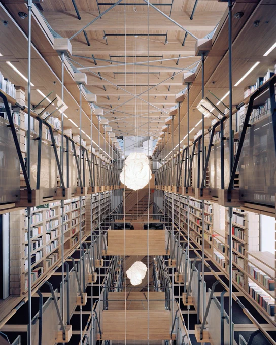 The five-story library at the Jan Michalski Foundation retreat.