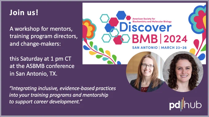 Logo for ASBMB conference and presenters Fuhrmann and Gobrogge.