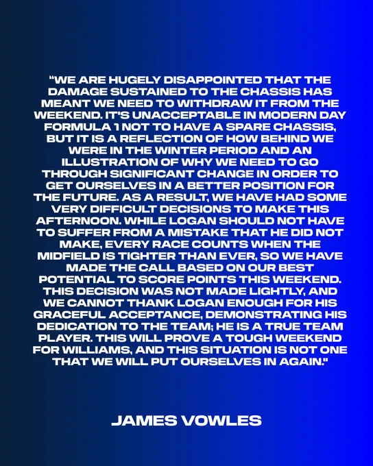 James Vowles Statement