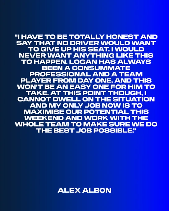 Alex Albon Statement