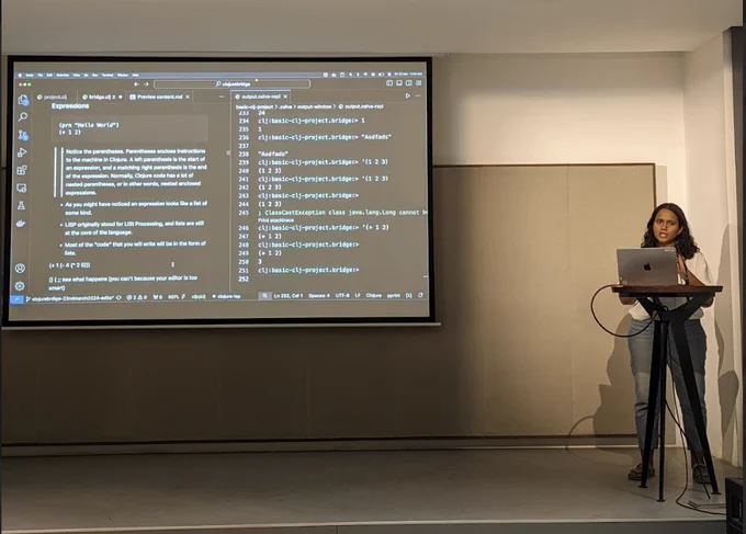 @sezal_jain at Clojure Bridge workshop
