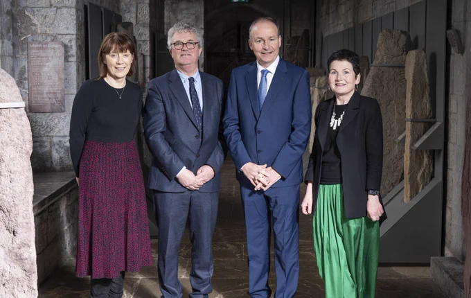 Professor Geraldine Boylan, UCC President, Professor John O’Halloran, An Tánaiste, Micheál Martin TD, and Lily Collison, Board Member Cerebral Palsy Foundation and advocate for CP care in Ireland at the launch of ELEVATE, a new €11.6 million Cerebral Palsy research programme at University College Cork. 