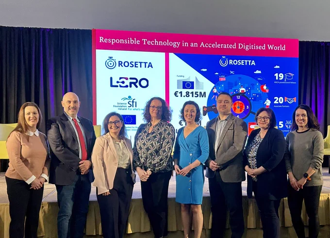 Pictured are Angela Sice, Prof. Kieran Conboy, Dr Anastasia Griva, Dr Martina Prendergast, Dr Cornelia Connolly, Dr Noel Carroll, Emma Brinton, and Mariana Clohessy, who are all apart of ROSETTA, a €3.5 million postdoctoral fellowship programme.