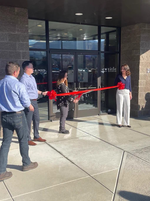 Wenatchee Open House 2024 Ribbon Cutting in front of building at 250 Penny Road