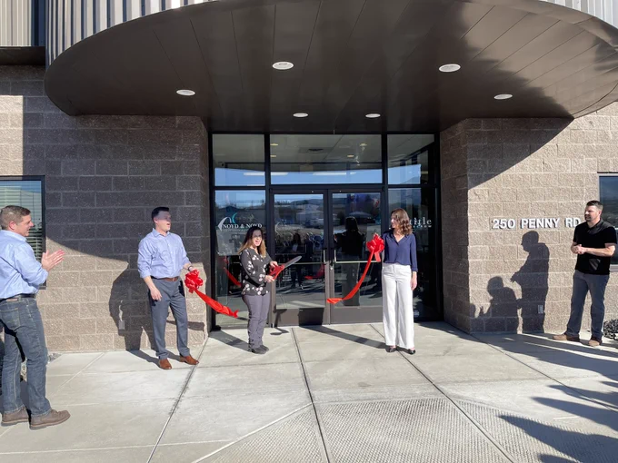 Wenatchee Open House 2024 Ribbon Cutting in front of building at 250 Penny Road