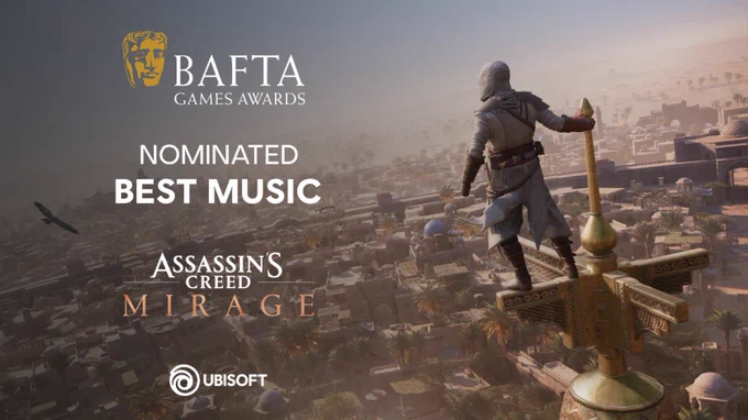 BAFTA Games Awards. Nominated Best Music. Assassin's Creed Mirage. Ubisoft.