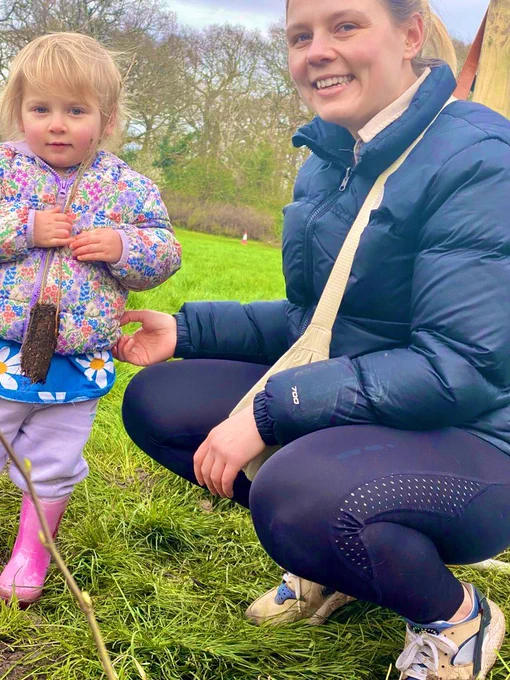 A wee one planting a wee 🌳 to help secure a greener future … she’ll be visiting over the years to check progress!
