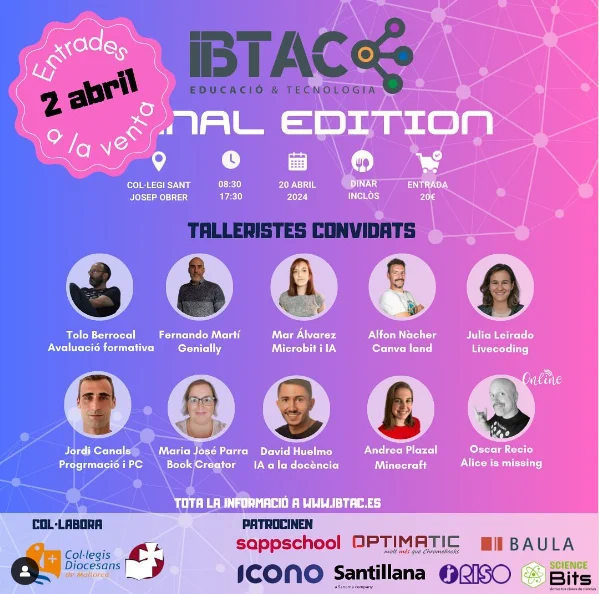 Cartel con información del evento, talleristas y patrocinadores
