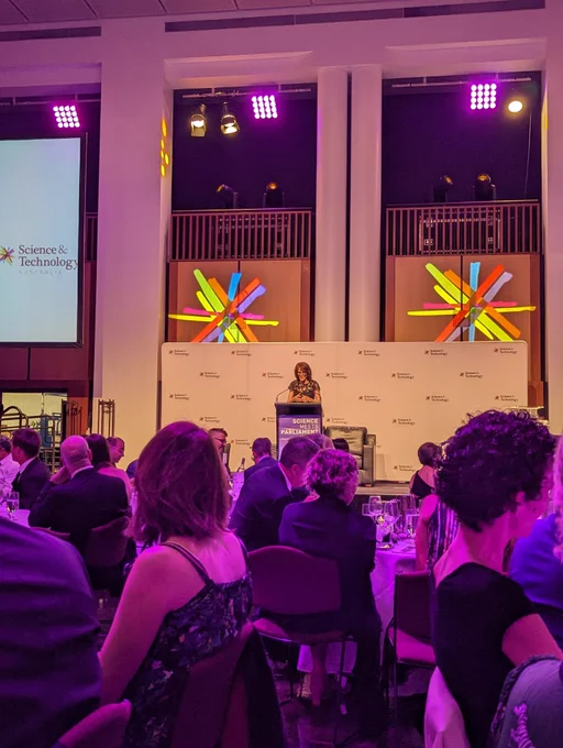 Chief Scientist Cathy Foley speaking at Science Meets Parliament Gala Dinner.